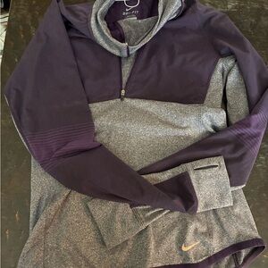 Nike Heather Gray and Deep Purple Pullover